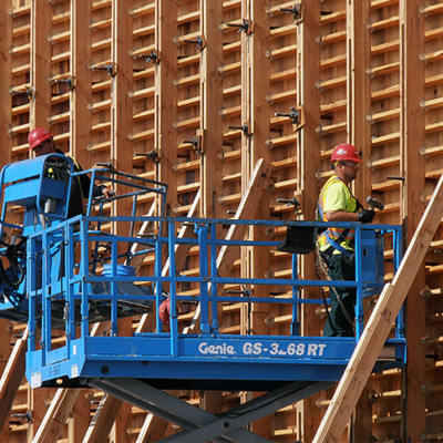 workers on lift at FIA ARFF
